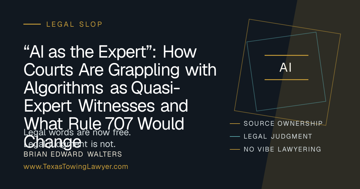 “AI as the Expert”: How Courts Are Grappling with Algorithms as Quasi ...
