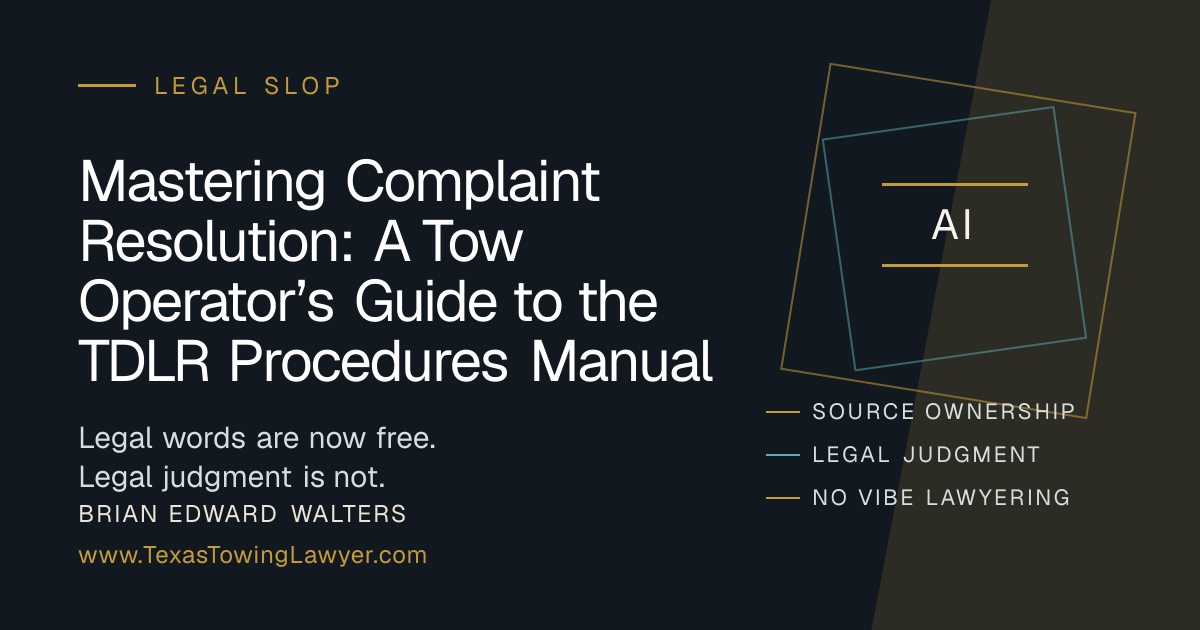 Mastering Complaint Resolution: A Tow Operator’s Guide to the TDLR ...