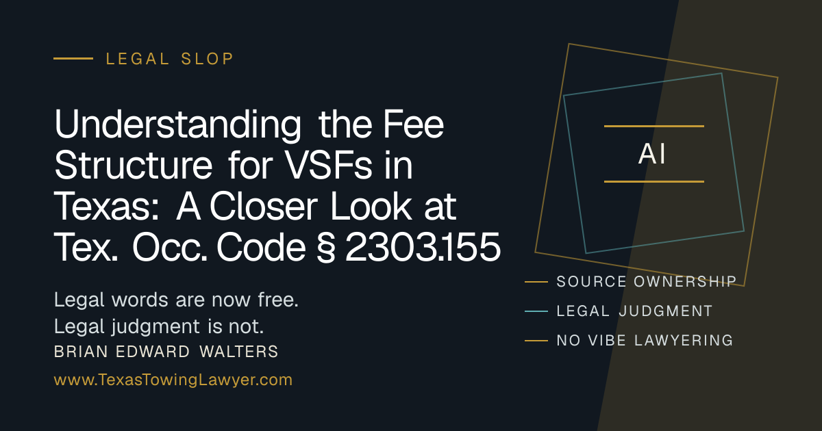 Understanding the Fee Structure for VSFs in Texas: A Closer Look at Tex ...